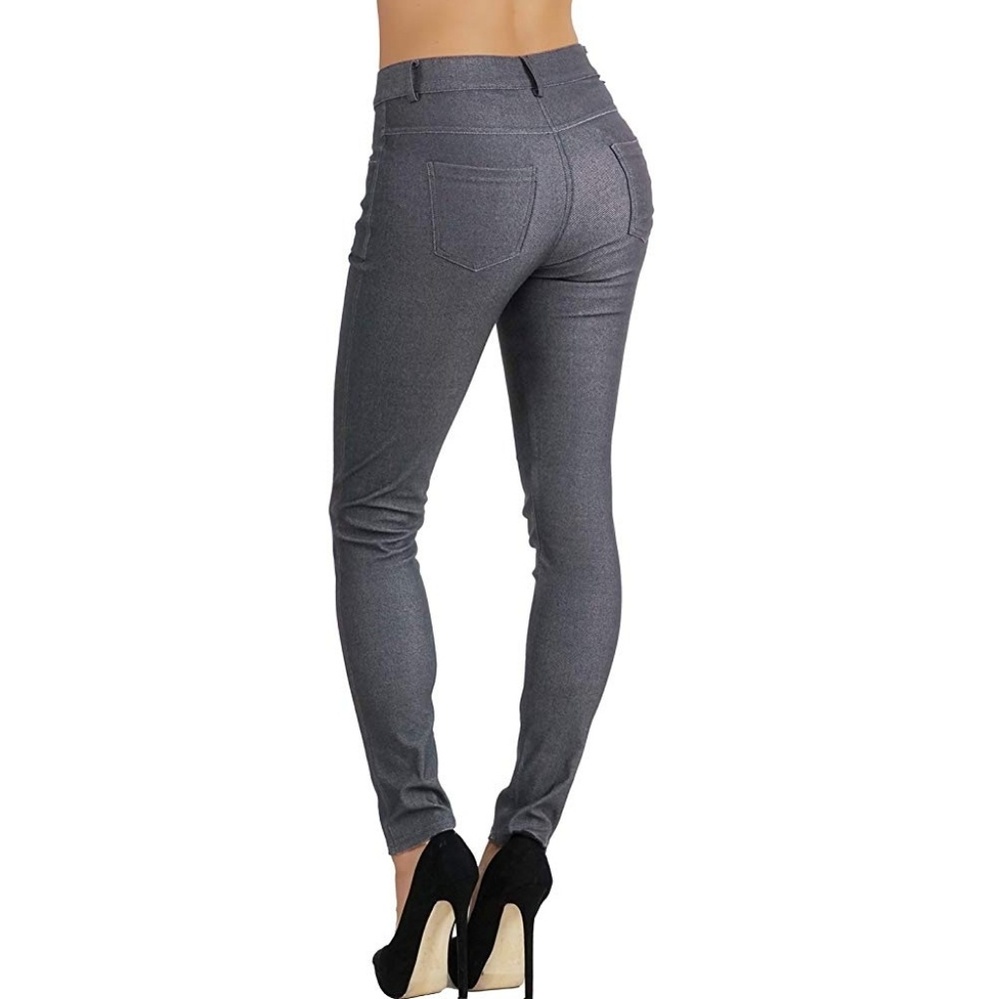 Jean Look Cotton Blend Jeggings Tights Slimming Fu - Picture 2 of 4